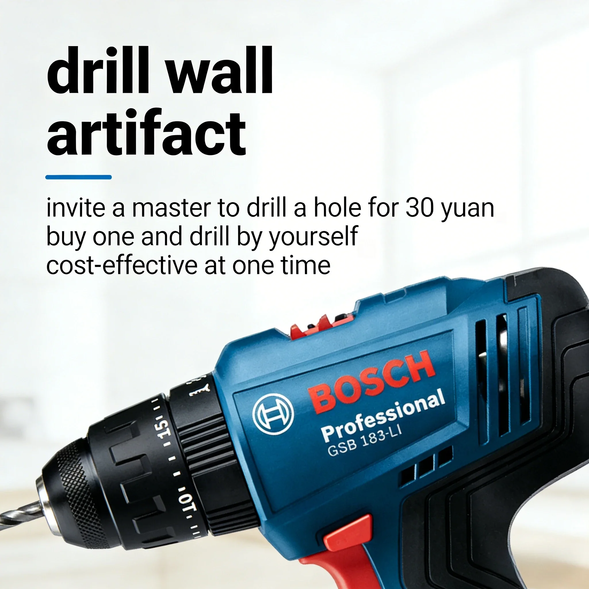 Brushless Cordless Electric Drill 18V - Taladro percutor inalámbrico Bosch GSB183-LI de