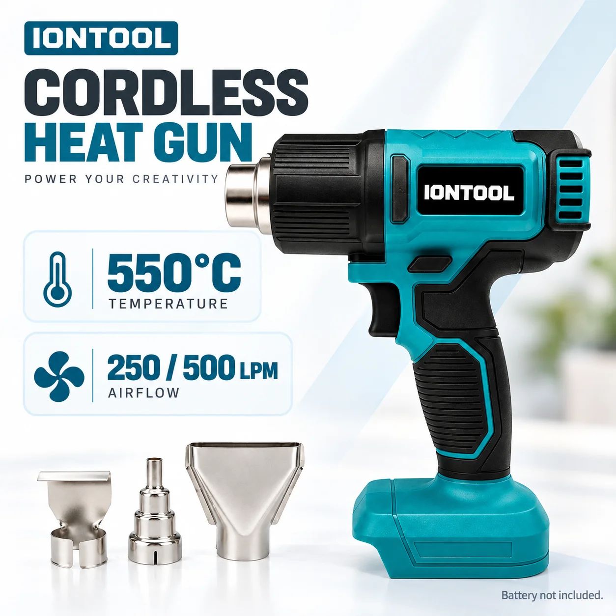 Cordless Heat Gun For Shrink Tubing - Pistola de calor inalámbrica IONTOOL 550