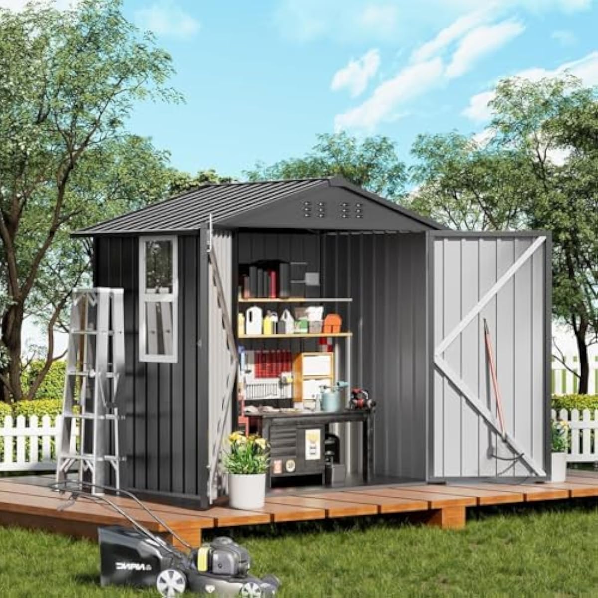 Caseta de acero galvanizado re - Garden Tools reseña y precio